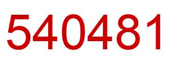 Number 540481 red image
