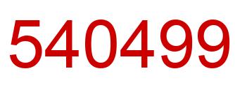 Number 540499 red image