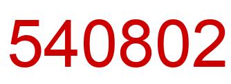 Number 540802 red image
