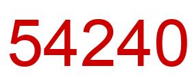 Number 54240 red image