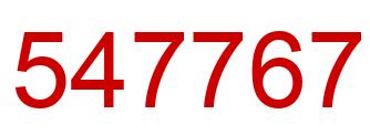 Number 547767 red image