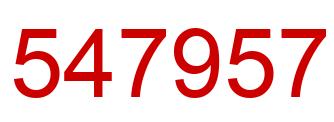 Number 547957 red image