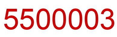 Number 5500003 red image