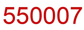Number 550007 red image