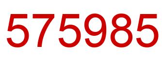 Número 575985 imagen rojo