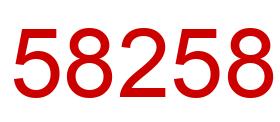 Number 58258 red image