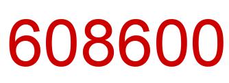 Number 608600 red image