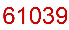 Number 61039 red image