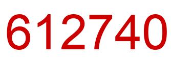 Number 612740 red image