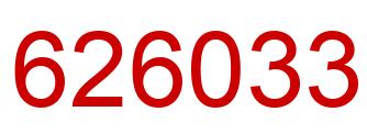 Number 626033 red image