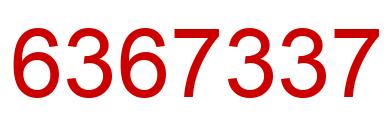 Number 6367337 red image