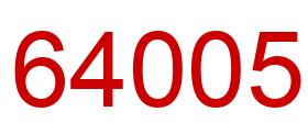 Number 64005 red image