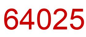 Number 64025 red image
