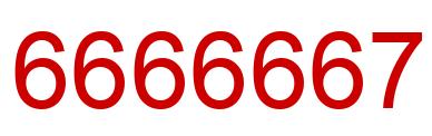 Number 6666667 red image