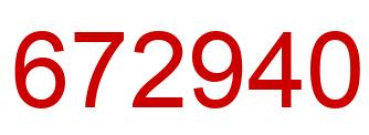 Number 672940 red image