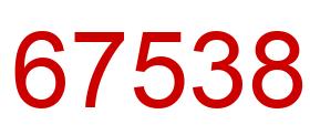 Number 67538 red image