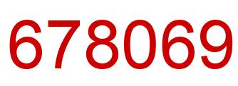 Number 678069 red image