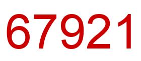 Number 67921 red image