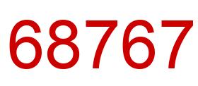 Number 68767 red image