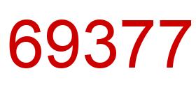 Number 69377 red image