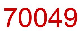 Número 70049 imagen rojo