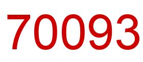 Number 70093 red image