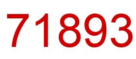 Number 71893 red image