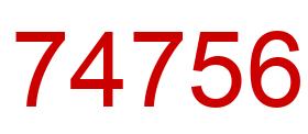 Number 74756 red image