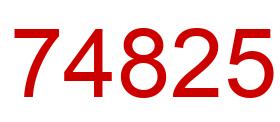 Number 74825 red image