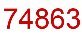 Number 74863 red image