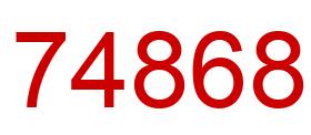 Number 74868 red image