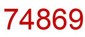 Number 74869 red image