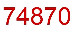 Number 74870 red image