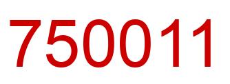 Number 750011 red image