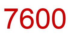 Number 7600 red image