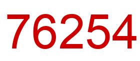 Número 76254 imagen rojo