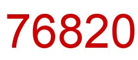 Number 76820 red image