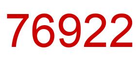 Number 76922 red image