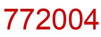 Number 772004 red image