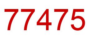 Número 77475 imagen rojo