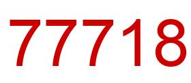 Number 77718 red image