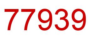Number 77939 red image
