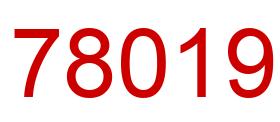 Number 78019 red image