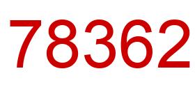 Number 78362 red image