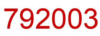 Number 792003 red image