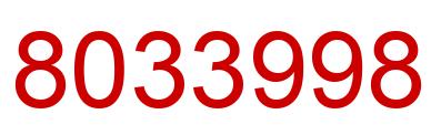 Number 8033998 red image