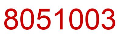 Number 8051003 red image