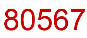 Number 80567 red image