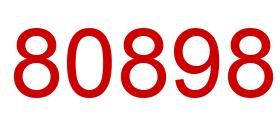 Number 80898 red image