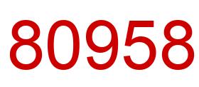 Number 80958 red image